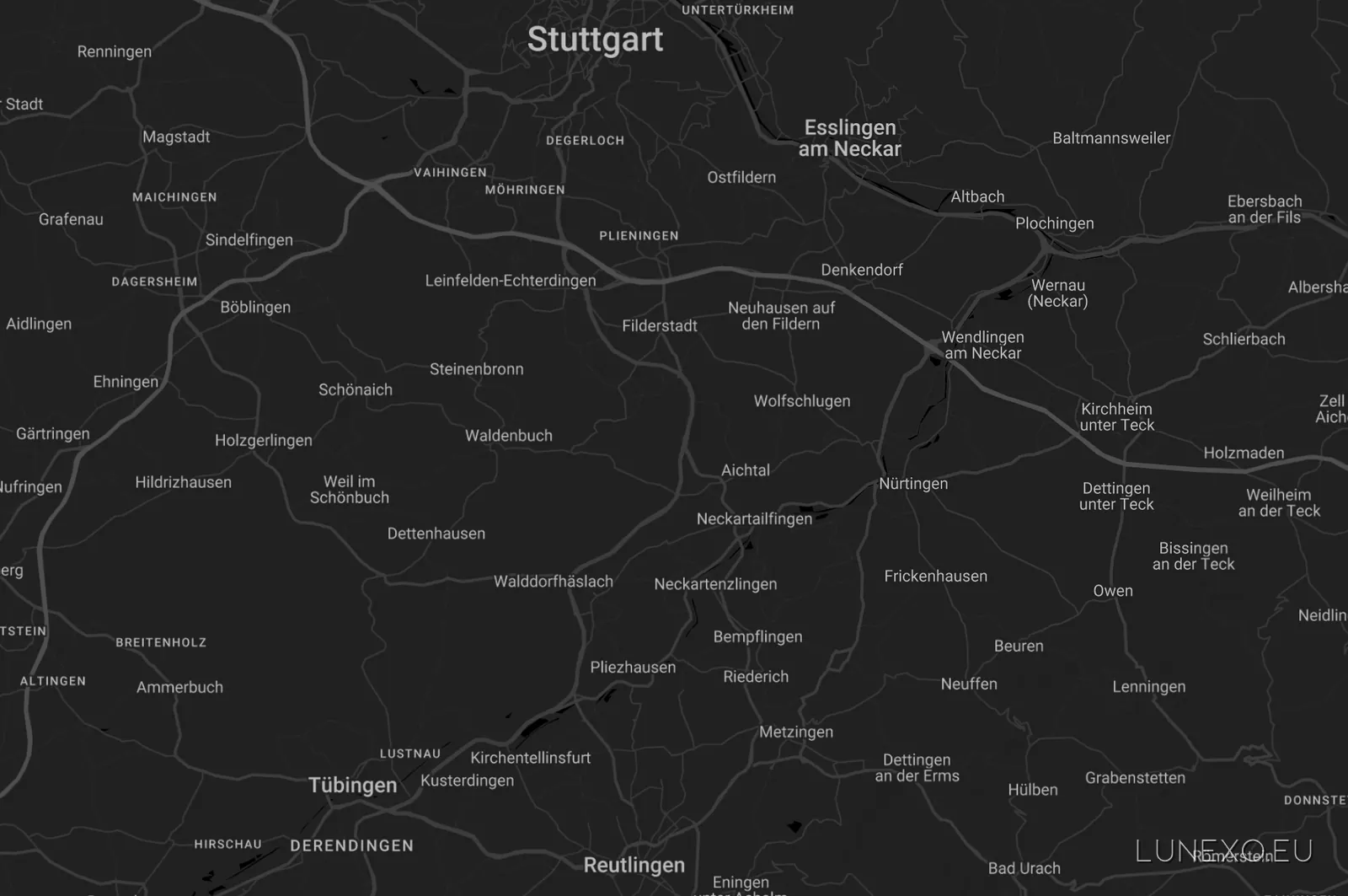 Standort von Lunexo – Region Stuttgart / Nürtingen, Baden-Württemberg